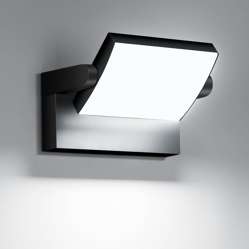 Outdoor Wall Sconces 350 ° Adjustable Black Wall Lights 6000K Modern Security Commercial Exterior Wall Mount Fixture Waterproof 1 Pack