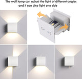 2W 4Pack Outdoor Wall Lights Exterior/Interior,LED White Outdoor Wall Sconces Light Fixtures Modern,IP65 Waterproof Square Aluminum Wall Lamps, Up and Down Lights 6500K Cold Lights