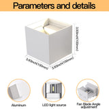 2W 4Pack Outdoor Wall Lights Exterior/Interior,LED White Outdoor Wall Sconces Light Fixtures Modern,IP65 Waterproof Square Aluminum Wall Lamps, Up and Down Lights 6500K Cold Lights