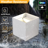 2W 4Pack Outdoor Wall Lights Exterior/Interior,LED White Outdoor Wall Sconces Light Fixtures Modern,IP65 Waterproof Square Aluminum Wall Lamps, Up and Down Lights 6500K Cold Lights