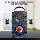 Portable Big Bluetooth Speakers with Light, Wireless with Subwoofer, FM Radio, LED Lights, EQ, Booming Bass, Bluetooth 4.2 Stereo Loud Outdoor/Indoor Retro
