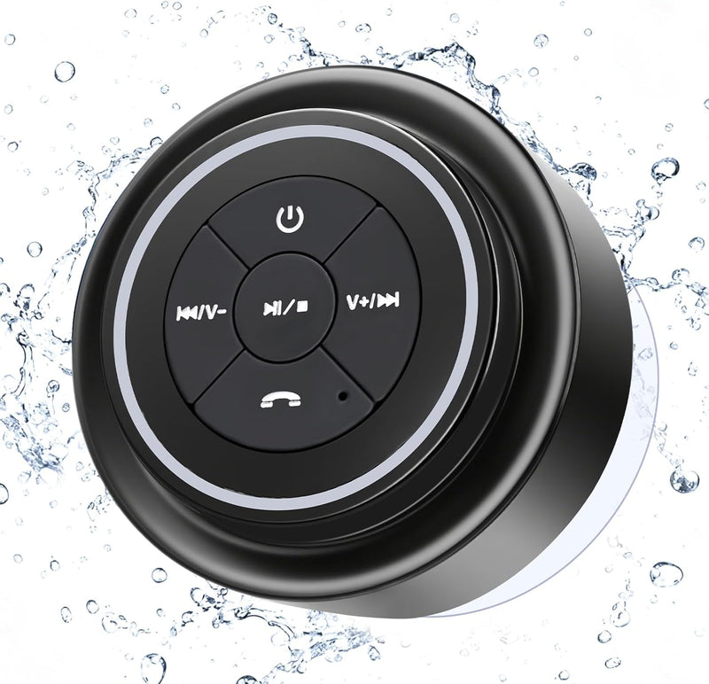 Bluetooth Shower Speaker, Portable Bluetooth Speakers, IP67 Waterproof Speaker with Suction Cup, Floating, Crystal Sound