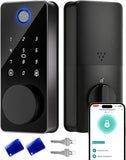 Smart Lock, Fingerprint Keyless Entry Door Lock App Control, Electronic Touchscreen Keypad, Auto Locking, IP54 Waterproof, Easy Install Digital Deadbolt for Front Door