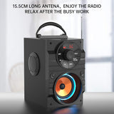 Portable Big Bluetooth Speakers with Light, Wireless with Subwoofer, FM Radio, LED Lights, EQ, Booming Bass, Bluetooth 4.2 Stereo Loud Outdoor/Indoor Retro