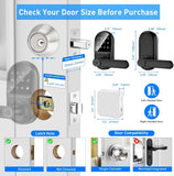 Smart keypad Door Lock with Handle，Fingerprint Keyless Entry Digital Lock with Built-in doorbell for Front Door,Bedroom,biometric Door knob,with Gateway Remote APP Control