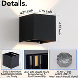 Outdoor Wall Lights 2PCS 3000k Wall Light Outdoor Porch Light Modern Wall Sconce up Down Light Outdoor Wall Light fixtures 20W LED Wall Pack Light