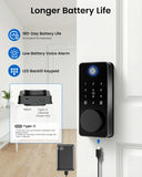 Smart Lock, Fingerprint Keyless Entry Door Lock App Control, Electronic Touchscreen Keypad, Auto Locking, IP54 Waterproof, Easy Install Digital Deadbolt for Front Door