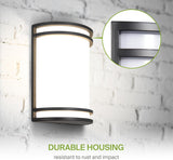 10 Inch Smart RGBW LED Outdoor & Indoor Wall Mount Light Fixture - Black RGB Wall Sconce Exterior Lighting - 120-277V 15W 2700-6500K Dimmable, Remote Control, Alexa - Front Door, Patio ETL