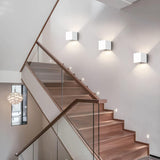 2W 4Pack Outdoor Wall Lights Exterior/Interior,LED White Outdoor Wall Sconces Light Fixtures Modern,IP65 Waterproof Square Aluminum Wall Lamps, Up and Down Lights 6500K Cold Lights