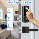Keyless Entry Door Lock with Handle Set,Smart Front Door Lock with Keypad Set,Keyless Entry Digital Deadbolt,Smart Deadbolt with Auto Lock,App Control, Matte Black