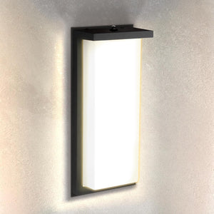 LED 14" Outdoor Wall Light, Dusk to Dawn Front Door House Sconce | 3CCT, Photocell, Waterproof, ETL Listed | 20W 1900LM 3000-5000K 120V | Exterior Patio Lighting Fixture, Porch Lamp | Black