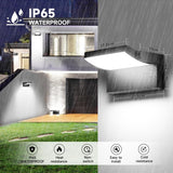 Outdoor Wall Sconces 350 ° Adjustable Black Wall Lights 6000K Modern Security Commercial Exterior Wall Mount Fixture Waterproof 1 Pack